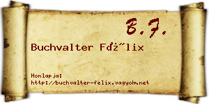 Buchvalter Félix névjegykártya